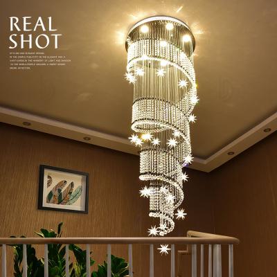 China Large Modern Vintage Hotel Long Staircase Living Room Crystal Chandeliers Luxury Led Ceiling Lighting for sale