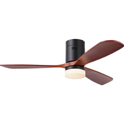 China Luxury Wooden Remote Control Led Ceiling Fans Decorative Retractable Designer Ceiling Light Vintage Modern Bedroom Chandelier for sale