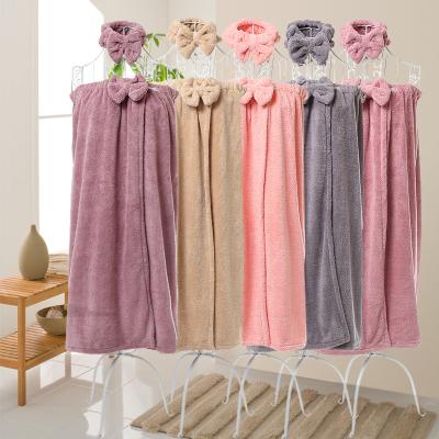 China Sustainable New Design Hair Band Bath Robe Towel Bath Spa Set Hair Towel And Bath Wrap Set for sale