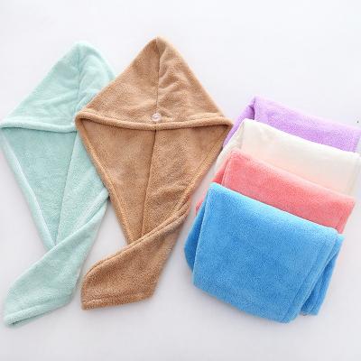 China Viable Women Bathroom Hot Sale Hair Drying Towel Spa Super Absorbent Luxury Hair Wrap Towel for sale