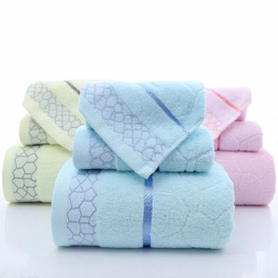 China Viable Manufacturers Wholesale Highly Absorbent 100% Cotton Bath Towel 3in1 Towel Set for sale