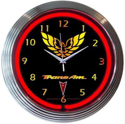 China UL CUL Large Neon Garage Clocks 15 Inch Neon Clock Sign 7.0 Kgs for sale