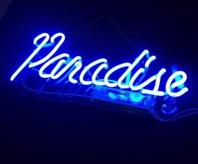 China Het neon ondertekent het Blauwe Paradise-van het de Slaapkamerneonlicht van de Bierbar Teken van het Glasneonlichten Met de hand gemaakte voor van de het Hotelbar van het Slaapkamerbureau de Koffie R Te koop