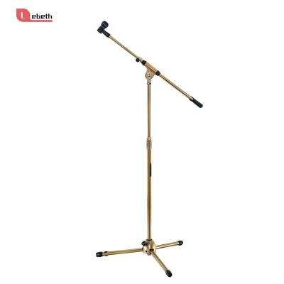 China MJ-758 Music Factory Wholesale High Quality Gold Reinforced Tripod Microphone Stand Set for sale