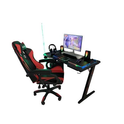 China (Size)Adjustable Ergonomic PC Computer Z Shaped Gaming Table Racing Table With RGB Led Lights for sale