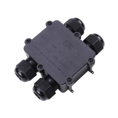 China IP68 Outdoor Waterproof PC Cable Junction Box H Type 4 Way Waterproof Box With Black 4 TB Street Light Junction Box for sale