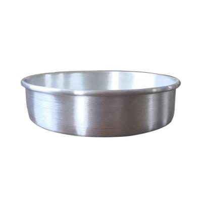 China Sustainable Aluminum Silver Round Solid Bottom 7*3 Inch Fixed Bottom Cake Pan for sale