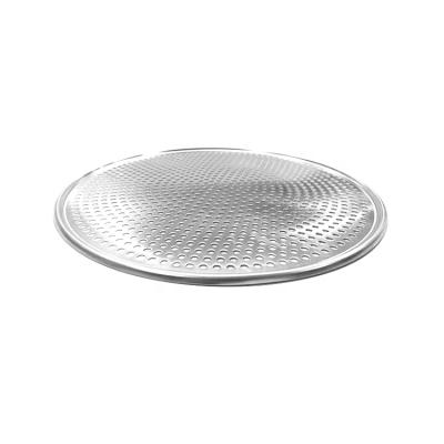 China Sustainable 13 Inch Perforated Round Aluminum Pizza Pan Punched Pizza Tray With Holes Baking Tray for sale