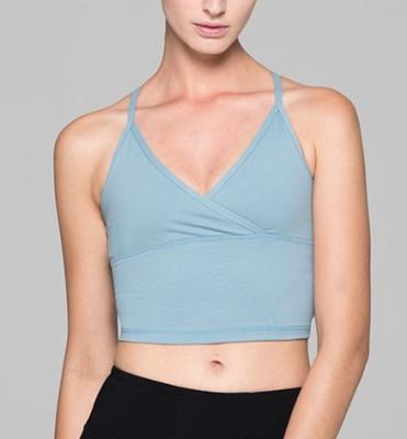 China OEM top quality sexy V neck designed workout crop top for sale