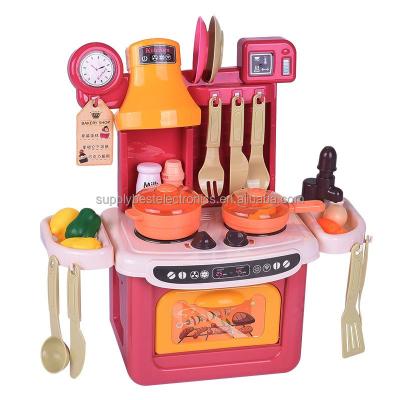 China ABS DIY Real Food Kids and Children Cook Kitchen Items Pretend Play Kids Cooking Table Set Kitchen Toy for sale