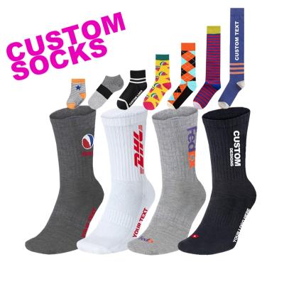 China OEM QUICK DRY Crew Knitted Cotton Customize Design Embroidered Made Embroidery Basketball Athletic Socks Custom Logo Sport Socks Stock Lot for sale