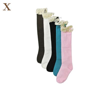 China XX-A 448 QUICK DRY tube teen socks with lace for sale