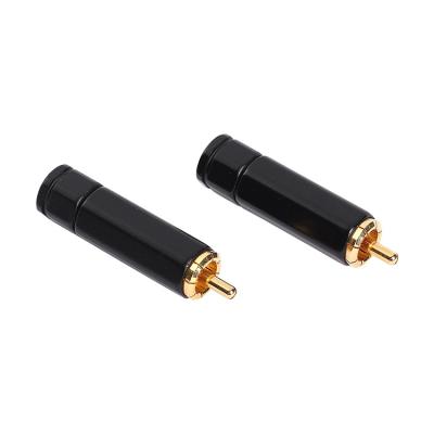 China audio & RCA-334 RCA Audio Video Male Adapter Gold Coaxial Cable Audio Video Plug Adapter Plug Speaker Receiver for sale