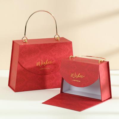 China FUHING Factory Price Recyclable Gift Box Luxury Wedding Packaging High Fashion Red Creative Retro Gift Box Cosmetic Gift Packaging Box for sale