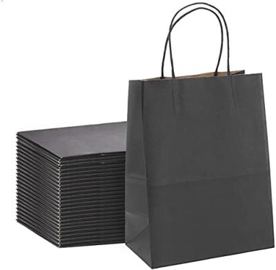 China Cheap Recyclable Manufacturing Black Cardboard Tote Shopping Bag Reusable Retail Grocery Shop Gift Paper Bag for sale