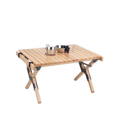 China Modern Outdoor Portable Folding Wooden Table Desktop Solid Wood Picnic BBQ Beech Camping Table for sale