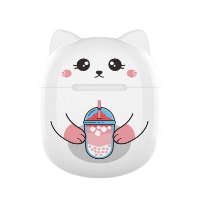 China Amazon Cute In-Ear New Cat Design In-Ear Wireless Headphones With Microphone Dual Driver Earphones for sale