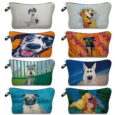 China Wholesale Lightweight Pug Dog Print Cosmetic Bags Makeup Bag Women Golden Retriever Schnauzer Storage Bag High Quality School Pencil Case for sale