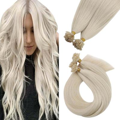 China Factory direct European Remy Hair Light Gray #1000 color U tip hair extension good quality hair straight from factory for sale