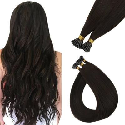 China Wholesale Straight Salon Quality I Tip Hair #2B European Natural Black Color I Tip Hair Extension Hair for sale