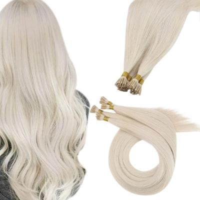 China Factory Direct High Quality Straight I Tip European Hair Light Gray Color I Tip Hair Extension Hair #1000 for sale