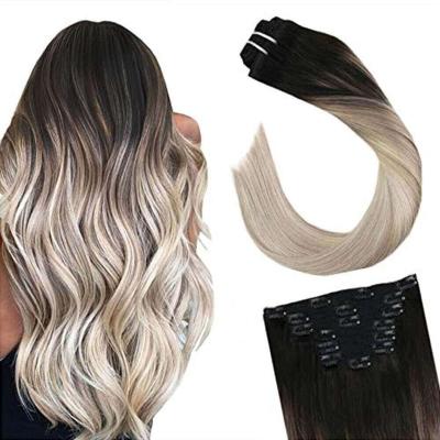 China Factory Direct Wholesale Virgin European Hair Straight Clip-in Clip #1b/18/60 Straight In Hair Extension Hair for sale