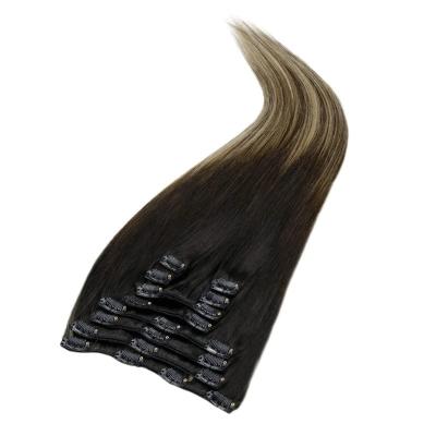 China Factory Direct Virgin European Human Hair Straight Clip-in Color #1b/6/27 Straight Clip In Hair Extension Hair for sale