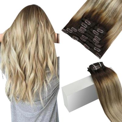 China High Quality Wholesale Straight Clip-in European Hair Color #3/12/613 Straight Clip In Hair Extension Hair for sale