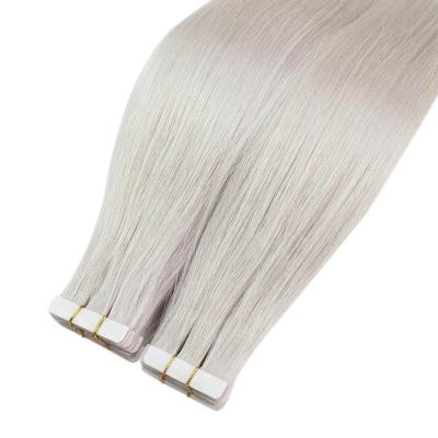 China Wholesale Raw Straight Hair Tape In Extension Light Gray Tape In Hair 100% Hair Extensions for sale