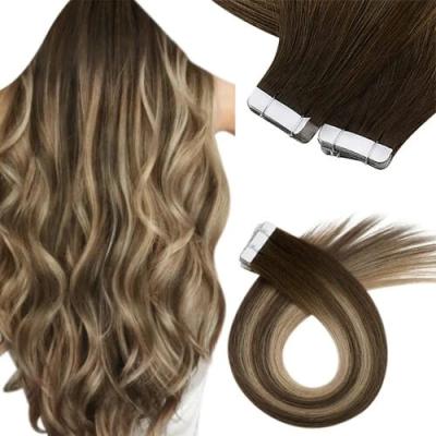 China Piano Straight #4/27/7 Virgin Hair Straight Invisible Salon Quality Tape In Hair Extension 100%Human Hair for sale