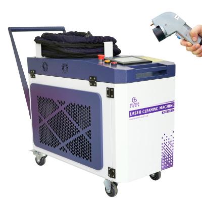 China Portable Continuous Handheld Stainless Steel Laser Rust Removal 1000W 2000W Fiber Laser Cleaning Machine for sale