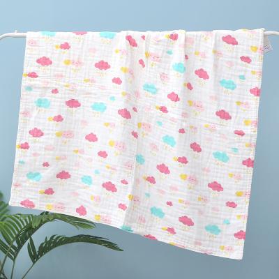 China 100% Cartoon Printed Super Good Quality Cotton Material Breathable Soft Baby Wrap 6 Layers Muslin Baby Blanket Blanket for sale