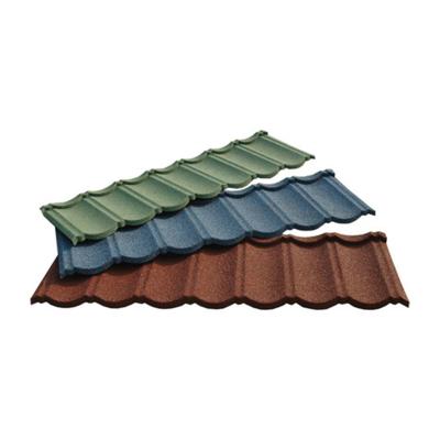 China Durable 0.38-0.45mm Quality Modern Color Stone Coated Tile Bond Colored Stone Coated Black Roof Tiles for sale