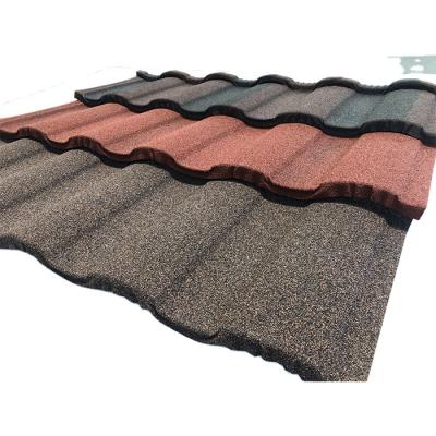 China Modern Roofing Stone Sheet Galvalume Color Coated Roof Tiles 0.38-0.45mm Quality Color Durable Roman Tile for sale