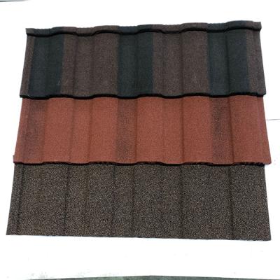 China Zambia Modern 0.5mm Roman Stone Coated Roof Stone Roof Tile Metal Coated Roof Tile for sale