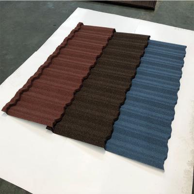 China Modern Stone Coated Classic Metal Roof Tile Blue Stone Roof Tile Stone Coated Roofing Tile Length Size for sale