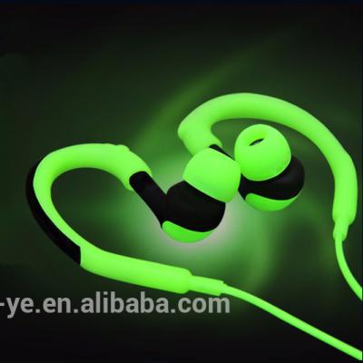 China luminous In-ear headphone for sporty glow in the dark for sale