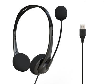 China Headband USB Earphone With Microphone For PC / Lightweight Headphones / Cheapest Headphones for sale