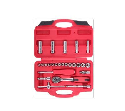 China Wholesale Tools 25 Pcs 1/4 Drive Car Repair Mechanic Ratchet Socket Wrench Heavy Duty Tool Kit for sale