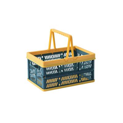 China Viable Large Size Plastic Picnic Basket Storage Basket Supermarket Collapsible Shopping Basket for sale