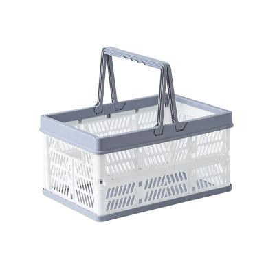 China Viable Creative Folding Storage Basket Supermarket Shopping Basket Portable Picnic Basket for sale