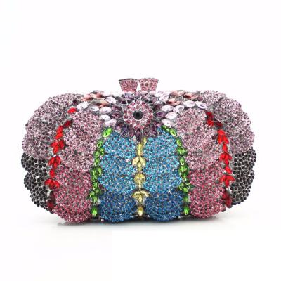 China Luxury Clutch Bags Luxury Clutch Crystal Evening Bags Chains Shoulder Colorful Brand Evening Bag Women Pinch Diamond Handbag for sale