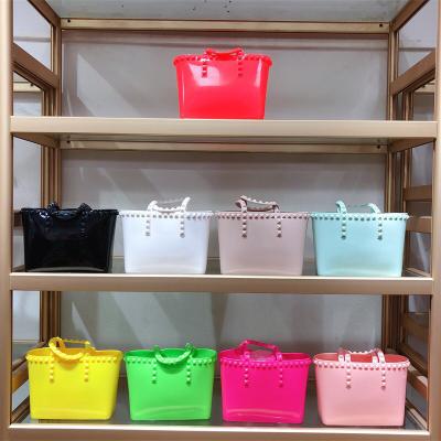 China Fashion PVC Bucket Bag Women Jelly Handbag Large Capacity Tote Female Bag for sale