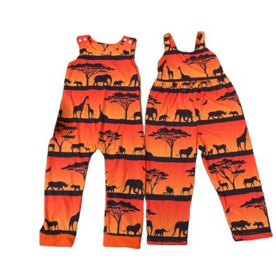 China Mllk Summer Breathable Silk Sling Jumpsuit Toddler Babies Sleeveless Animals Printed Long Romper Overall Clothes for sale