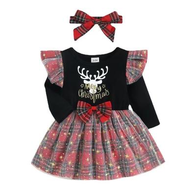 China Boutique Anti-Static Kids Clothing Babies Clothing Autumn Long Sleeve Dress Christmas Princess Dress for sale