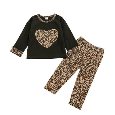 China Wholesale fashion kids autumn clothing set kids fashion leopard prints outfit babies boutique clothing for sale