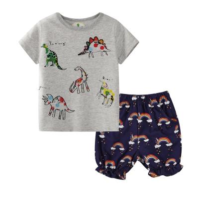 China Kids Boys Summer Casual Cartoon Printed Clothing Sets Kids Boys T-shirt Two Piece Sets for sale