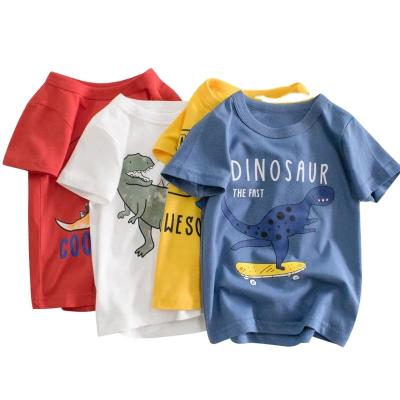 China Boys T-shirt Toddler Baby Clothing Dinasour Summer Kids Breathable Tops Tees Short Sleeve Cartoon Car Boys Shirts for sale