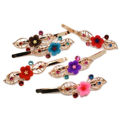 China High Quality Hair Decoration Accessories Acetate Hair Barrette For Women Resin Hairpins With Flowers On It for sale