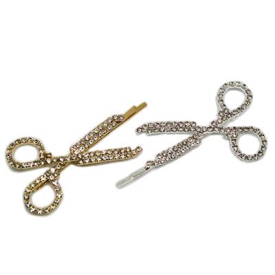 China Hair Decoration Accessories Vintage Party Women Rhinestone Hairpin Scissors New Shape Alloy Hairpins and Accessories for sale